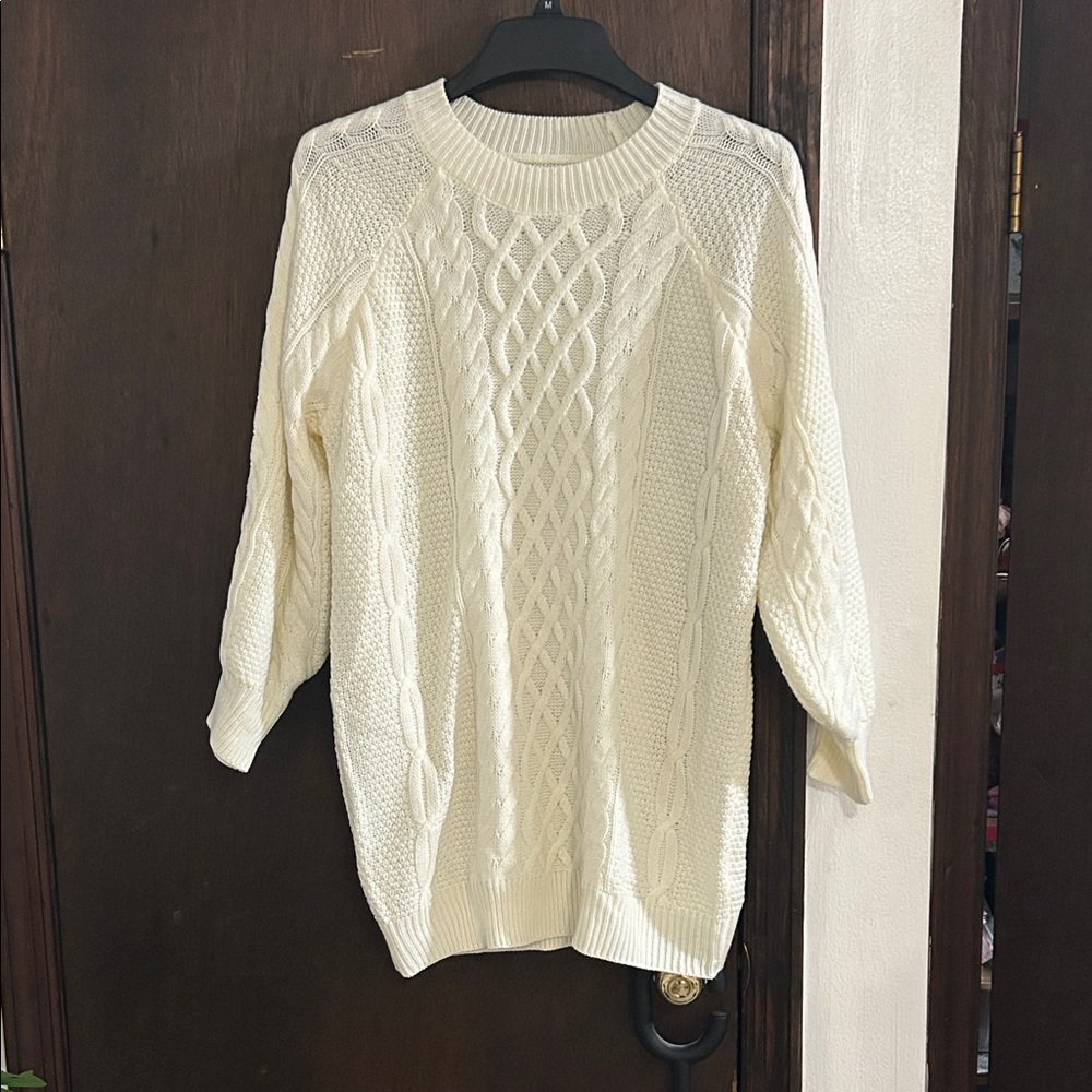 Cream Cable Knit Women’s Sweater